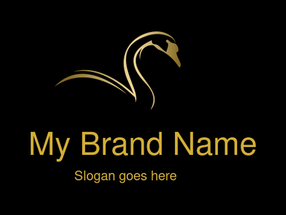 Minimalist Gold Swan Logo Design for Elegant Luxury and Fashion Brands